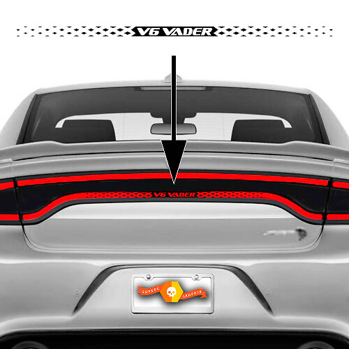 Rear Stop Light Vader V6  Vinyl Decal Sticker For Dodge Charger 2015 - 2023

