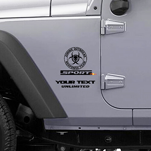 Zombie Outbreak Response Team Logo Sport Side Vinyl Decal Kit for Jeep Wrangler 