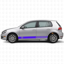 Checkered Side Stripes Vinyl Decal For Volkswagen Golf Mk4-7 Gti R32_2
