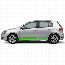 Checkered Side Stripes Vinyl Decal For Volkswagen Golf Mk4-7 Gti R32_3