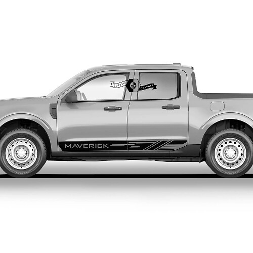 Pair Ford Maverick 2022 FX4 Graphics Decals Modern Design Rocker Panel Maverick Stickers
