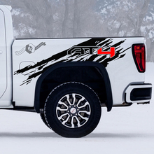 2 New GMC GM Sierra 1500 AT4 Bed Splash Off-Road Side Destroyed Decals Stickers
 2