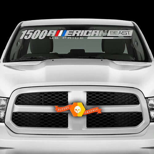  American Beast Windshield Vinyl Decal For Dodge Ram 1500