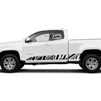 Pair New Modern Doors Side Bed Stripe Vinyl Sticker Decal Graphic 2022+  2023+ Chevy Colorado Extended
