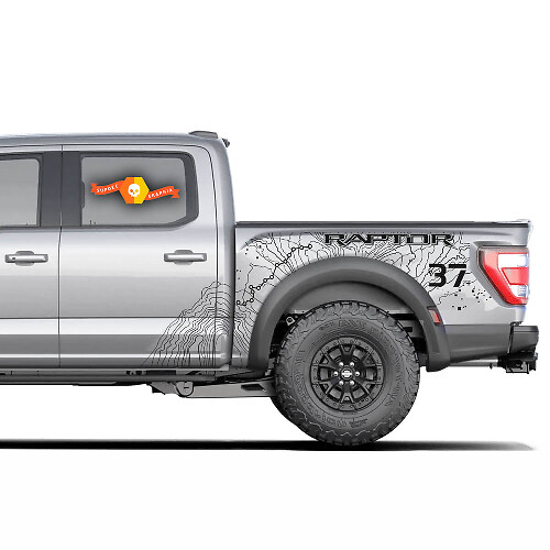 Pair truck Musclecar power truck 2023 Svt Topographic map Splash Decal Graphics Decals Stickers
