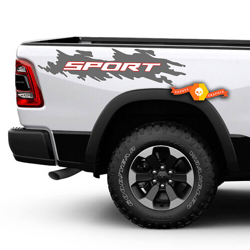 Pair Dodge Ram Rebel Style Sport Bed Side Decal Sticker Graphics Vinyl Bedside 2017 - 2023
