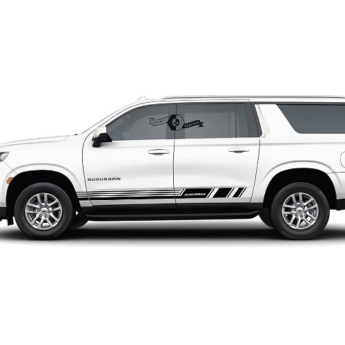 Pair Chevrolet Suburban Side Stripes Lines Doors Trim Vinyl Decal Sticker
