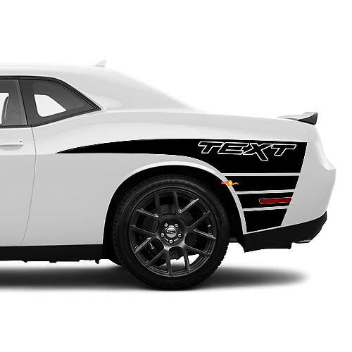 Claw Style Stripes Bedside Vinyl Decal Sticker for Dodge Challenger