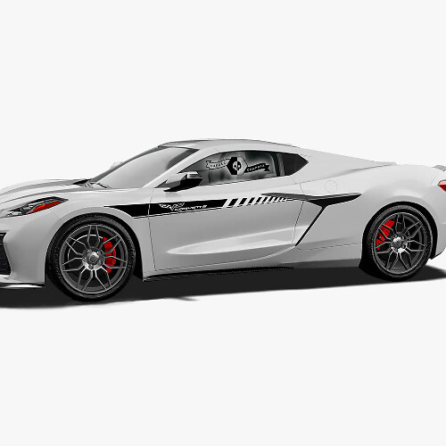 2x Chevrolet Corvette Z06 Side Doors Up Stripe Logo Lines Trim Vinyl Decal Sticker
