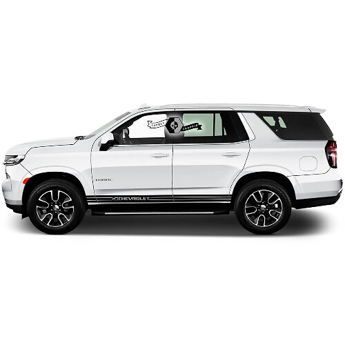 2X 2020 2021 2022 2023 + Graphics Chevrolet Tahoe Stripes Rocker Panel Lines Logo Vinyl Decal Sticker
