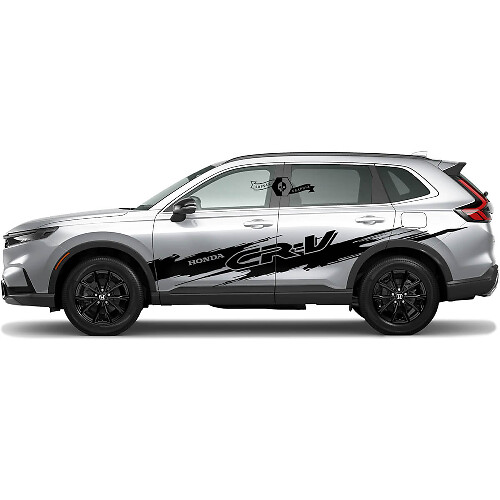 2x Side Doors Body Splash Logo Inverse Destroyed Graphics Vinyl Decal Sticker for Honda CR-V
