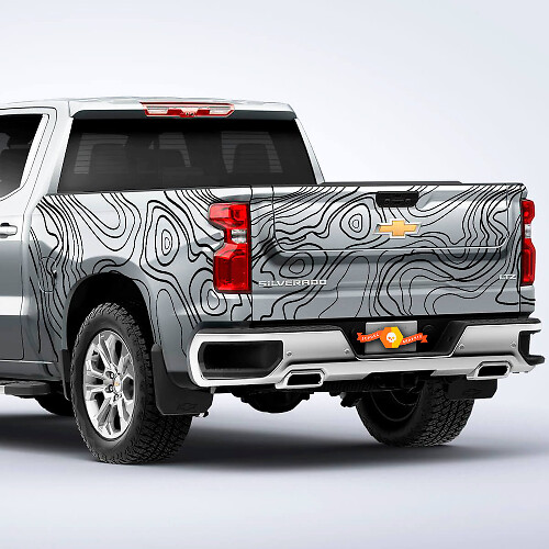 Autograph Map Style Side Stripes Vinyl Decal For Chevrolet Silverado