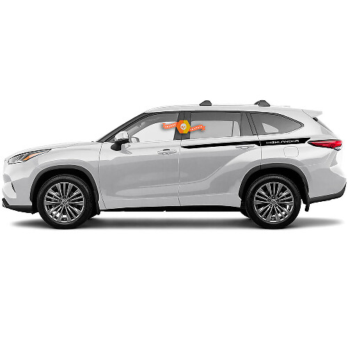 Pair Toyota 2020 Highlander  Decal Graphic Sticker Side Stripe Kit
