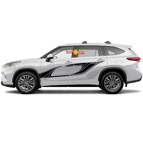 Doors Wrap Side Stripe Decal Graphic Sticker Kit For Toyota Highlander 2020