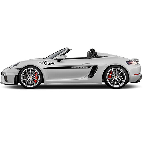 2 Porsche 2022 Porsche 718 Spyder Doors Up Trim Side Stripes Kit Decal Sticker
