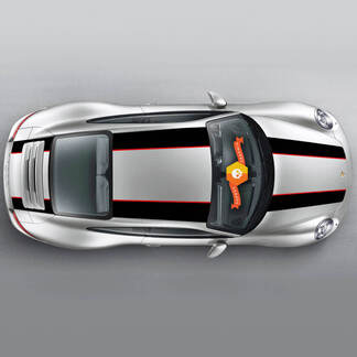 Porsche Racing Contoured R Stripes Over The Top Stripes For Carrera Or Any Porsche Full Kit 2 colors
