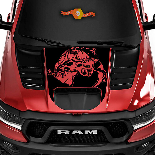 T-Rex Dinosaur Hood Vinyl Decal for Dodge Ram 1500 TRX
