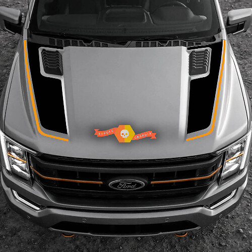 Double Hood Stripes Vinyl Decal for Musclecar F-150 2022-2023