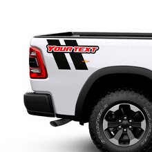 Custom Text Dual Stripes Bedside Vinyl Decal Sticker for Dodge Ram 1500_3
