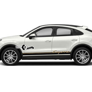 Two Colors Stripes designed for Porsche Cayenne Coupe S Side Door Stripes Kit Decals Stickers
