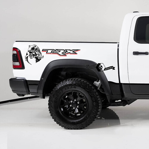 TRX Dinosaur Eating Rear Side Vinyl Decals for Dodge Ram TRX