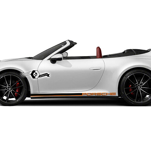 Brand Lettering Rocker Panel Stripes Vinyl Decal Kit for Porsche 911