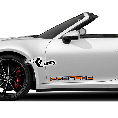 2 Porsche 911 Carrera 2 Colors Shadow Side Doors Kits Decals Stickers
