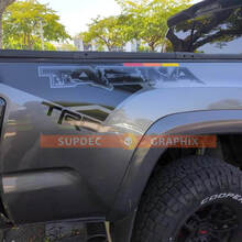 Pair of TRD Tacoma in Raptor Lines style Bed Side with Vintage Color stripes Vinyl Decals Kit Stickers for Toyota Tacoma 16-23
 2
