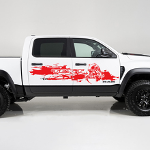 Custom Text Destroyed Style Side Vinyl Decal Sticker for Dodge Ram 1500_2