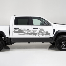 Custom Text Destroyed Style Side Vinyl Decal Sticker for Dodge Ram 1500_3