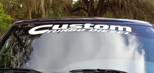 Cummins Custom Turbo Diesel Banner Windshield Vinyl Decal Sticker for Dodge Ram 1500
