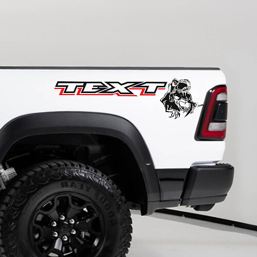 Custom Text Bedside Vinyl Decal Kit for Dodge Ram TRX 2020-2023 
