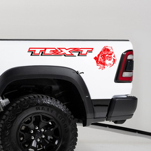 T-Rex Eating Raptor Bedside Vinyl Decal Sticker for Dodge Ram 1500_2