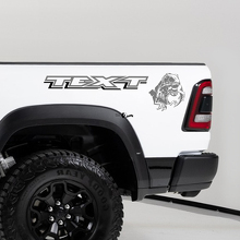 T-Rex Eating Raptor Bedside Vinyl Decal Sticker for Dodge Ram 1500_3
