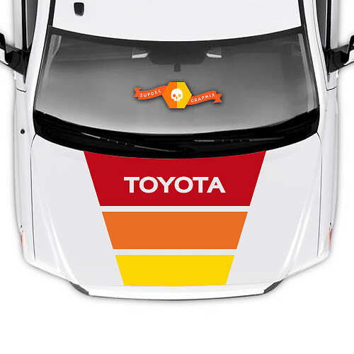 Retro Style Stripes Hood Vinyl Decal Sticker for Toyota Tundra 2014-2026
