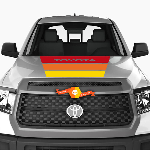 Vintage Stripes Hood Vinyl Decal Sticker for Toyota Tundra 2014-2018