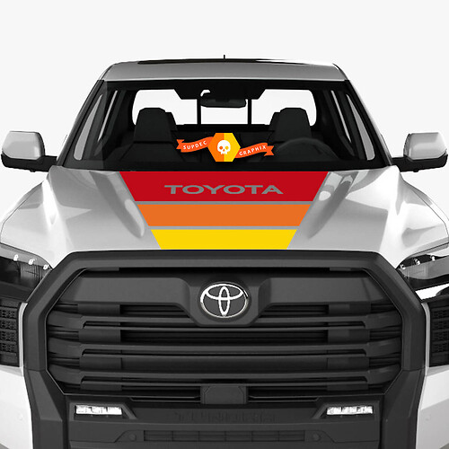 Retro Stripes Hood Vinyl Decal Sticker for Toyota Tundra 2023-2026