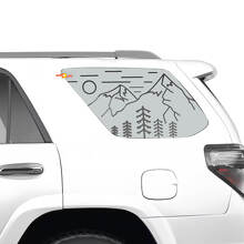 4Runner Rear Quarter Window Mountains Forest Vinyl Decals Stickers for Toyota 4Runner
 2