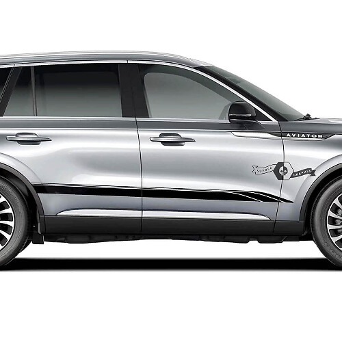 Racing Style Side Stripes Vinyl Decal Kit for Lincoln Aviator 2023 