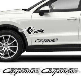 2x Porsche 2023 Porsche Cayenne Logo Door Decal Stickers
