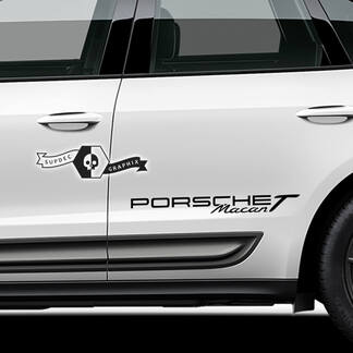2x Porsche 2023 Porsche Macan Logo Door Decal Stickers
