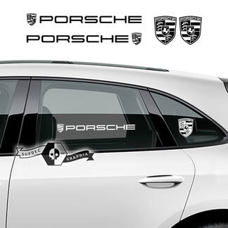 2x Porsche 2023 Porsche Cayenne Macan Window Logo Vinyl Decals Decal Stickers
