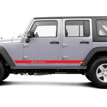Pair Jeep Wrangler Retro All Over The Car Length Decal Sticker Side Doors down Graphics  Wrangler JK 2 or 4 Door
 3
