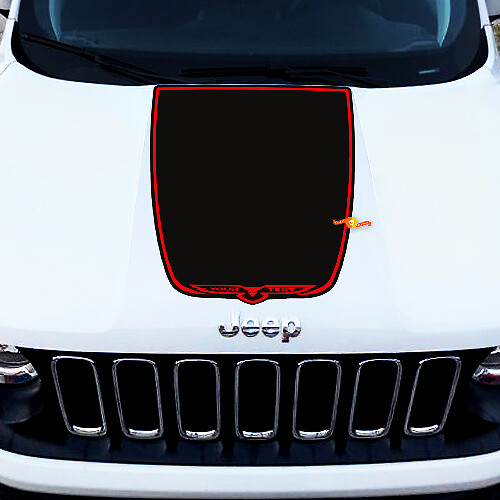 2022 Jeep Cherokee Trailhawk Black Satin Vinyl Hood Decal Sticker Graphic
