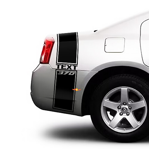 Custom Text 370 Stripes Bedside Trunk Vinyl Decal Sticker for Dodge Charger 2009-2015