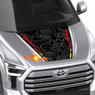 Hood Topographic Map TRD 4X4 Off Road Wrap Decal for Toyota Tundra Third generation XK70 2021 - up Sticker Graphics SupDec Design
