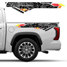 Hood Bedside Tailgate Topographic Map TRD 4X4 Off Road Decals for Toyota Tundra XK70 2021 - up Sticker Graphics
 3