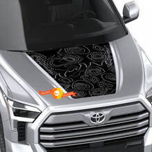 Hood Bedside Tailgate Topographic Map TRD 4X4 Off Road Decals for Toyota Tundra XK70 2021 - up Sticker Graphics
 4