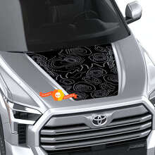 Topographic Map Hood Tailgate and Bed Side Vinyl Decal Kit for Toyota Tundra XK70 2021+_4