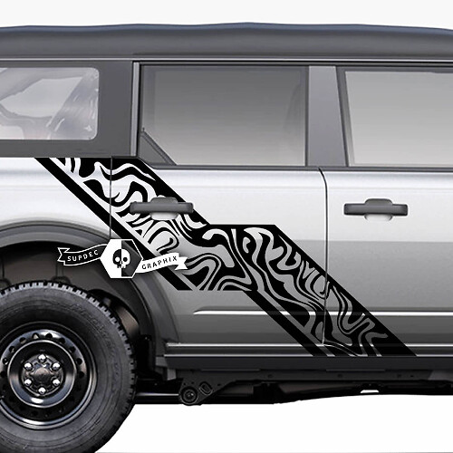 Pair of  Doors Side Doors Graphics Splash Decals Stickers for Ford Bronco 20212022 2023
